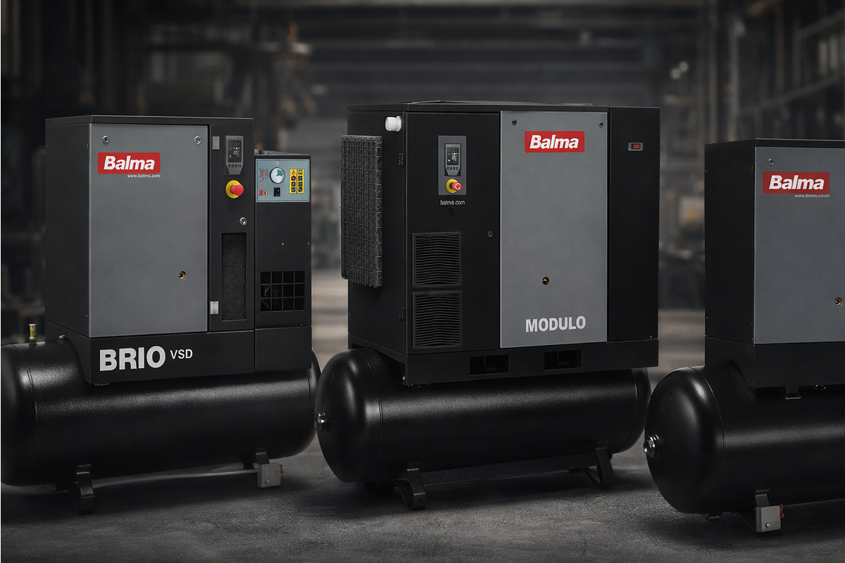 Jämförelse av Balma skruvkompressorer – Brio och Modulo